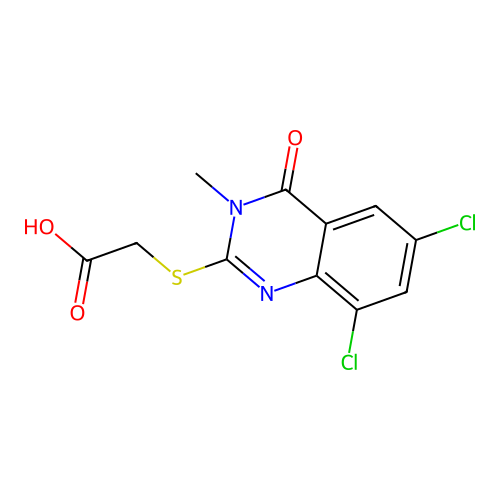 2-((6,8-Dichloro-3-methyl-4-oxo-3,4-dihydroquinazolin-2-yl)thio)acetic acid structure