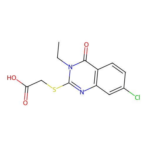 2-((7-Chloro-3-ethyl-4-oxo-3,4-dihydroquinazolin-2-yl)thio)acetic acid structure