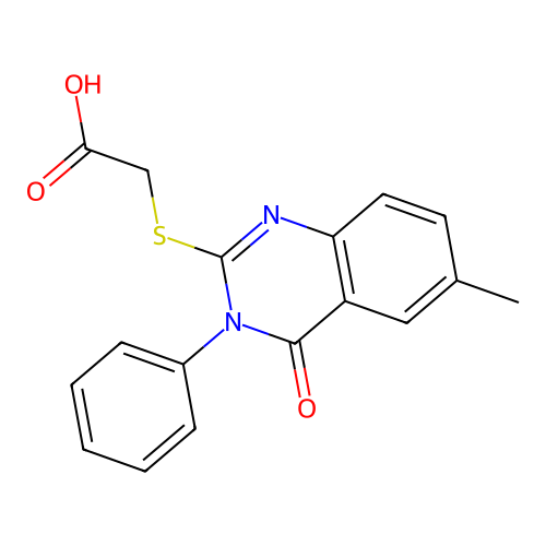 (6-Methyl-4-oxo-3-phenyl-3,4-dihydro-quinazolin-2-ylsulfanyl)-acetic acid structure