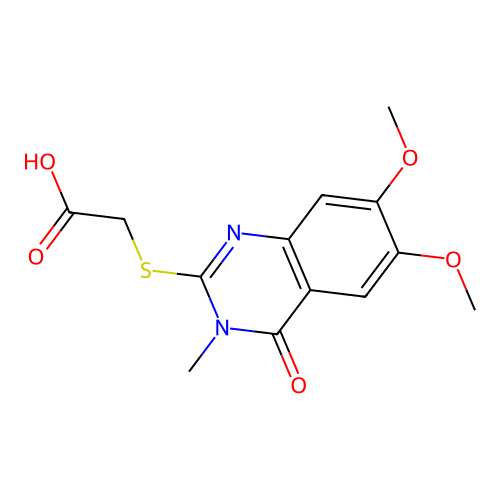 2-((6,7-Dimethoxy-3-methyl-4-oxo-3,4-dihydroquinazolin-2-yl)thio)acetic acid structure