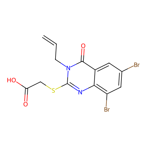 2-((3-Allyl-6,8-dibromo-4-oxo-3,4-dihydroquinazolin-2-yl)thio)acetic acid structure