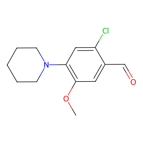 2-Chloro-5-methoxy-4-(piperidin-1-yl)benzaldehyde structure