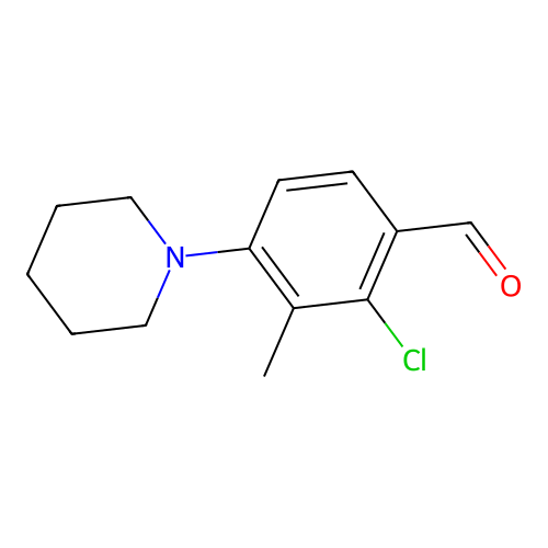 2-Chloro-3-methyl-4-(1-piperidinyl)benzaldehyde structure