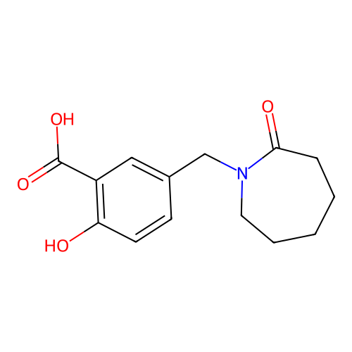 2-Hydroxy-5-((2-oxoazepan-1-yl)methyl)benzoic acid structure