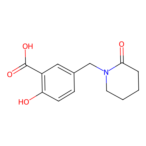 2-Hydroxy-5-((2-oxopiperidin-1-yl)methyl)benzoic acid structure