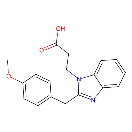 3-[2-(4-Methoxy-benzyl)-benzoimidazol-1-yl]-propionic acid structure