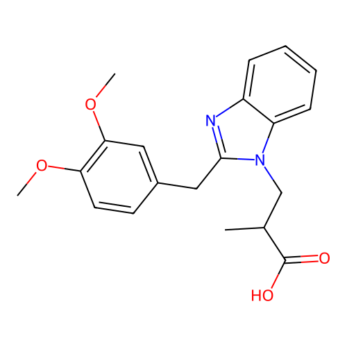 3-[2-(3,4-Dimethoxy-benzyl)-benzoimidazol-1-yl]-2-methyl-propionic acid structure