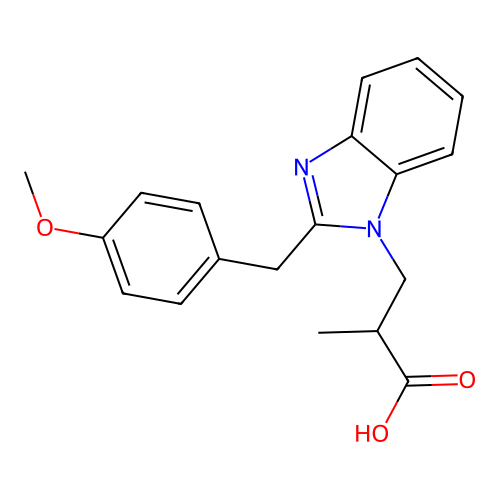 3-[2-(4-Methoxy-benzyl)-benzoimidazol-1-yl]-2-methyl-propionic acid structure