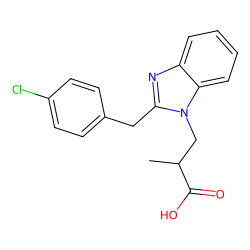 3-[2-(4-Chloro-benzyl)-benzoimidazol-1-yl]-2-methyl-propionic acid structure