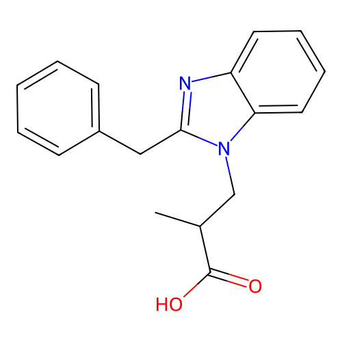 3-(2-Benzyl-benzoimidazol-1-yl)-2-methyl-propionic acid structure