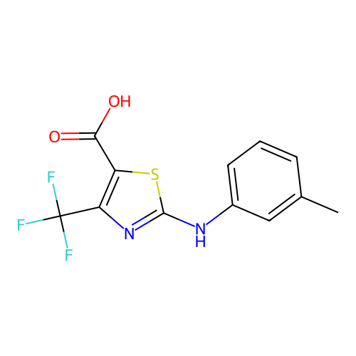 2-[(3-Methylphenyl)amino]-4-(trifluoromethyl)-1,3-thiazole-5-carboxylic acid structure