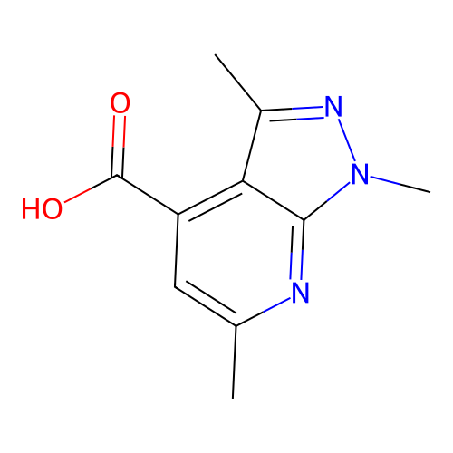 1,3,6-trimethyl-1H-pyrazolo[3,4-b]pyridine-4-carboxylic acid structure