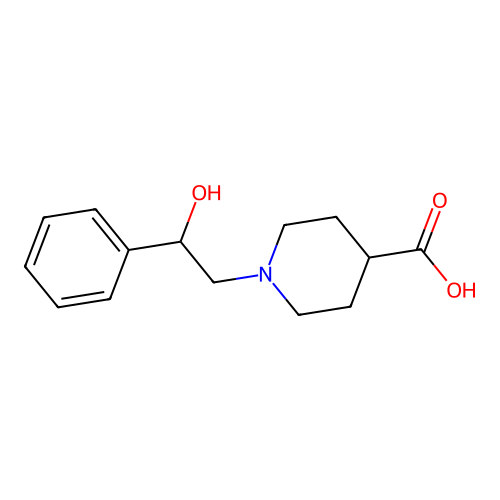 1-(2-Hydroxy-2-phenylethyl)piperidine-4-carboxylic acid structure