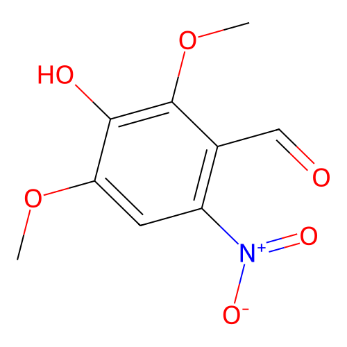 3-Hydroxy-2,4-dimethoxy-6-nitrobenzaldehyde structure