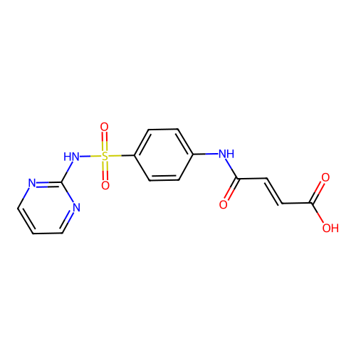 4-Oxo-4-[4-(pyrimidin-2-ylsulfamoyl)anilino]but-2-enoic acid structure
