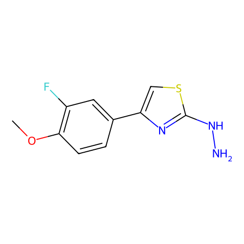 4-(3-Fluoro-4-methoxyphenyl)-2-hydrazinylthiazole structure