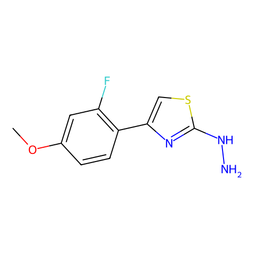 4-(2-Fluoro-4-methoxyphenyl)-2-hydrazinylthiazole structure