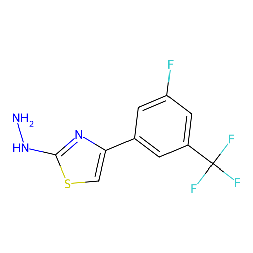 4-(3-Fluoro-5-(trifluoromethyl)phenyl)-2-hydrazinylthiazole structure