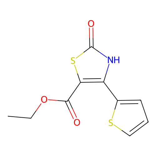 2-Oxo-4-thiophen-2-yl-2,3-dihydro-thiazole-5-carboxylic acid ethyl ester structure