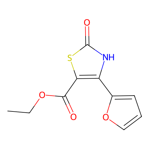 Ethyl 4-(furan-2-yl)-2-oxo-2,3-dihydrothiazole-5-carboxylate structure