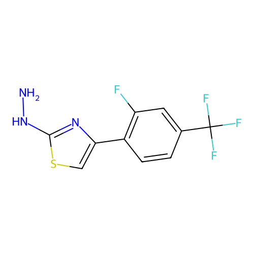 4-(2-Fluoro-4-(trifluoromethyl)phenyl)-2-hydrazinylthiazole structure