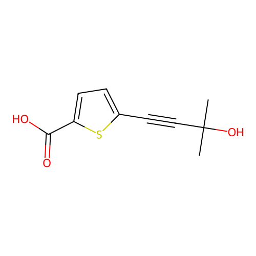 5-(3-Hydroxy-3-methylbut-1-yn-1-yl)thiophene-2-carboxylic acid structure
