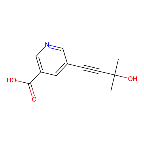 5-(3-Hydroxy-3-methylbut-1-ynyl)nicotinic acid structure