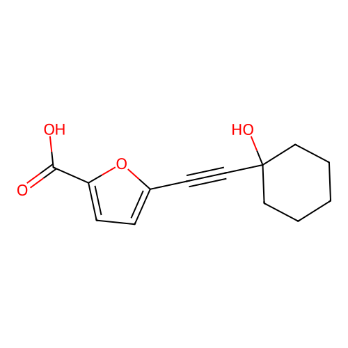 5-((1-Hydroxycyclohexyl)ethynyl)furan-2-carboxylic acid structure