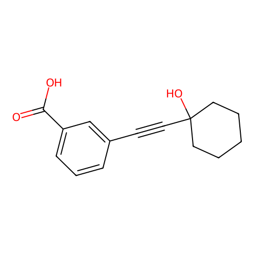 3-((1-Hydroxycyclohexyl)ethynyl)benzoic acid structure