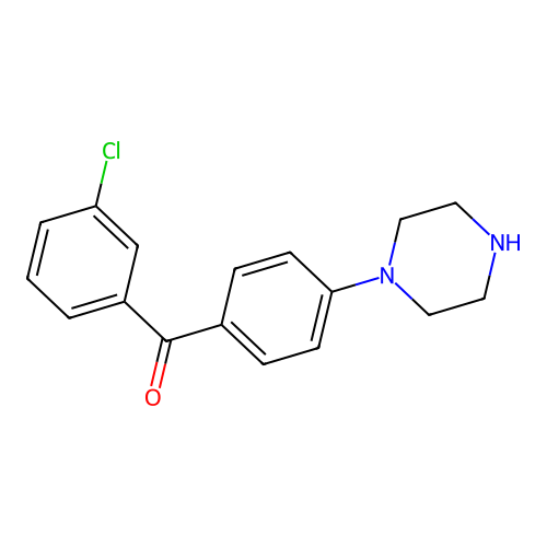 (3-Chlorophenyl)(4-piperazin-1-ylphenyl)methanone structure