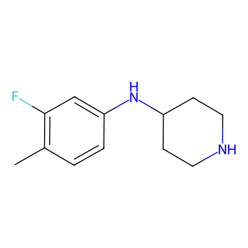 N-(3-fluoro-4-methylphenyl)piperidin-4-amine structure