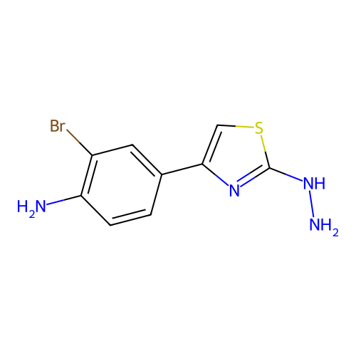 2-Bromo-4-(2-hydrazinyl-4-thiazolyl)benzenamine structure