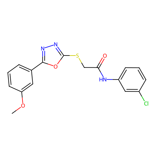 N-(3-Chlorophenyl)-2-[[5-(3-methoxyphenyl)-1,3,4-oxadiazol-2-yl]thio]acetamide structure