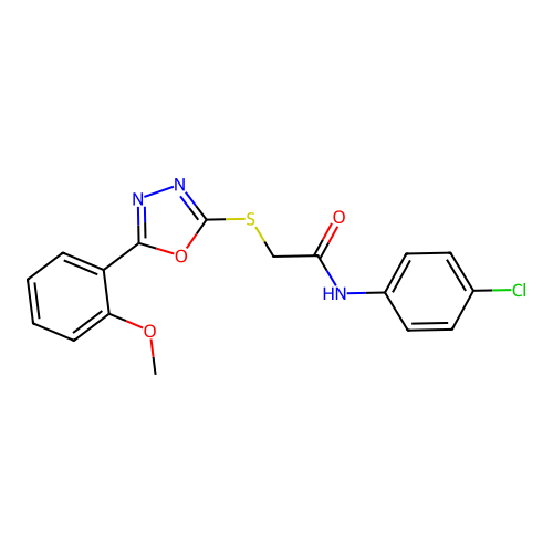 N-(4-Chlorophenyl)-2-[[5-(2-methoxyphenyl)-1,3,4-oxadiazol-2-yl]thio]acetamide structure