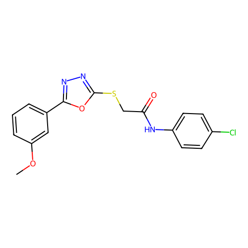 N-(4-Chlorophenyl)-2-[[5-(3-methoxyphenyl)-1,3,4-oxadiazol-2-yl]thio]acetamide structure