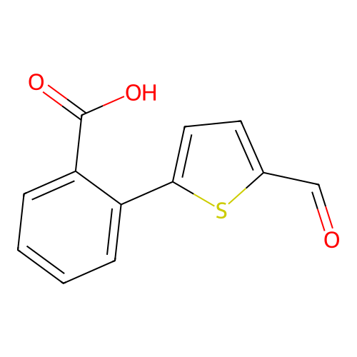 2-(5-formylthiophen-2-yl)benzoic Acid structure