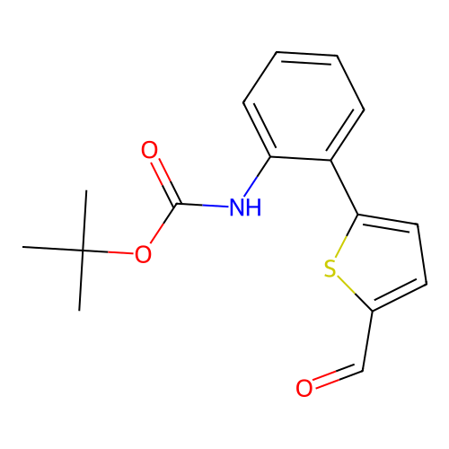 tert-Butyl (2-(5-formylthiophen-2-yl)phenyl)carbamate structure