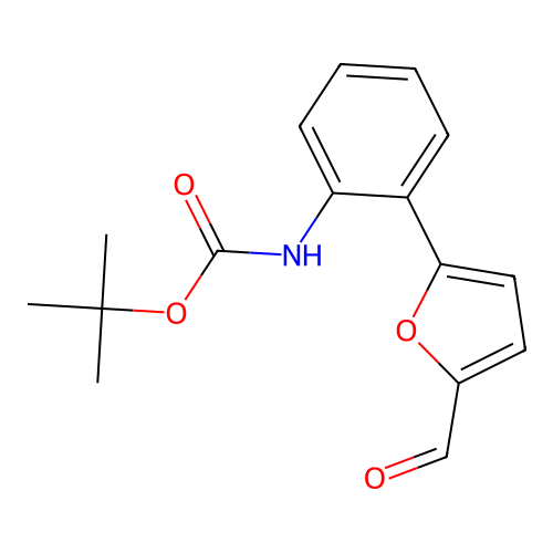 tert-Butyl (2-(5-formylfuran-2-yl)phenyl)carbamate structure