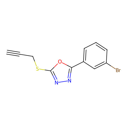 2-(3-Bromophenyl)-5-(2-propyn-1-ylthio)-1,3,4-oxadiazole structure