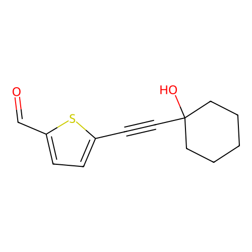 5-(1-Hydroxy-cyclohexylethynyl)-thiophene-2-carbaldehyde structure