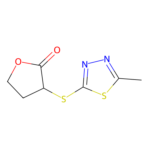 3-((5-Methyl-1,3,4-thiadiazol-2-yl)thio)dihydrofuran-2(3H)-one structure
