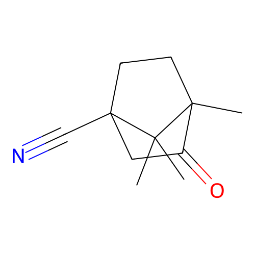 Bicyclo[2.2.1]heptane-1-carbonitrile, 4,7,7-trimethyl-3-oxo- structure