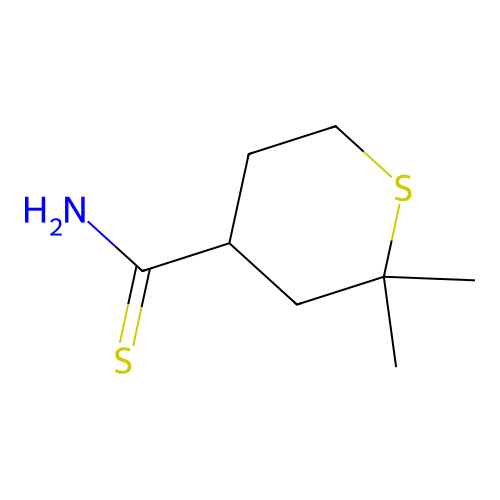 2,2-dimethyltetrahydro-2H-thiopyran-4-carbothioamide structure