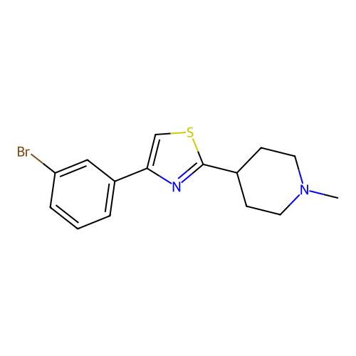 Piperidine, 4-[4-(3-bromophenyl)-2-thiazolyl]-1-methyl- structure