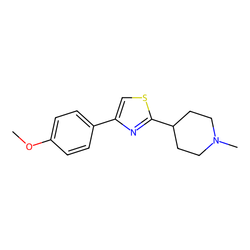 Piperidine, 4-[4-(4-methoxyphenyl)-2-thiazolyl]-1-methyl- structure