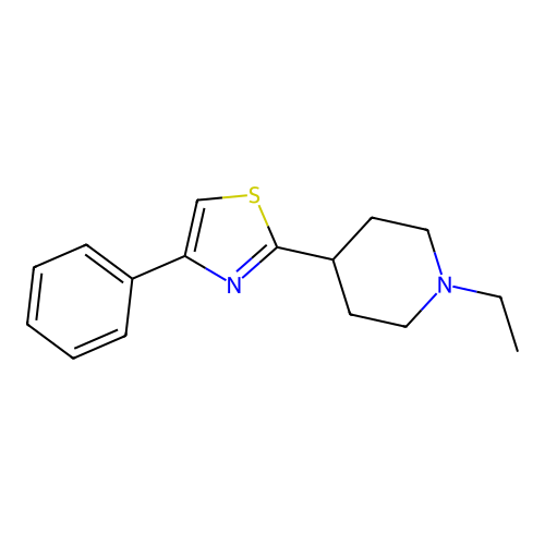 Piperidine, 1-ethyl-4-(4-phenyl-2-thiazolyl)- structure