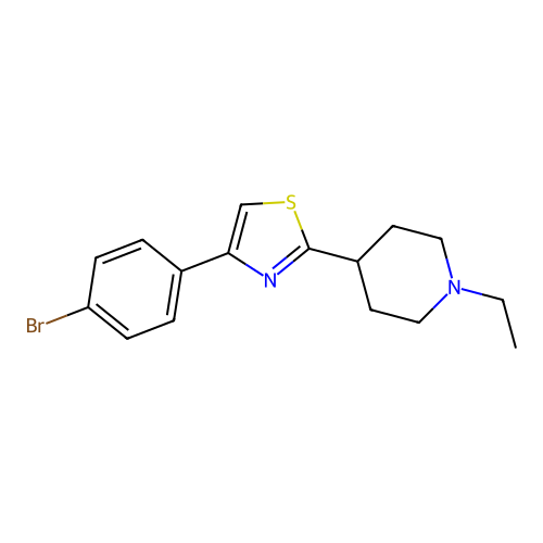 Piperidine, 4-[4-(4-bromophenyl)-2-thiazolyl]-1-ethyl- structure