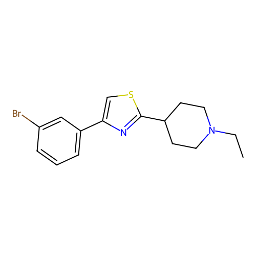 Piperidine, 4-[4-(3-bromophenyl)-2-thiazolyl]-1-ethyl- structure