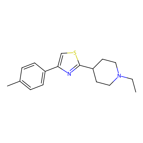 Piperidine, 1-ethyl-4-[4-(4-methylphenyl)-2-thiazolyl]- structure