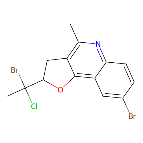 8-Bromo-2-(1-bromo-1-chloroethyl)-4-methyl-2,3-dihydrofuro[3,2-c]quinoline structure